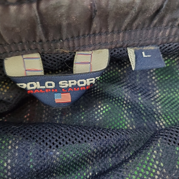 Vintage Ralph Lauren Polo Sport Patchwork Swim Shorts Trunks Mens Sz L Vtg - Picture 9 of 11